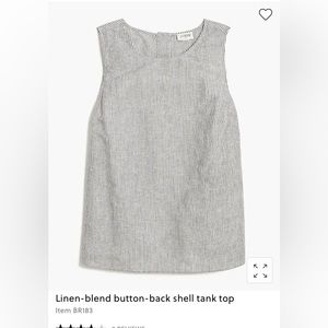 J.Crew Linen Blend button-back shell top - Size M - NWT